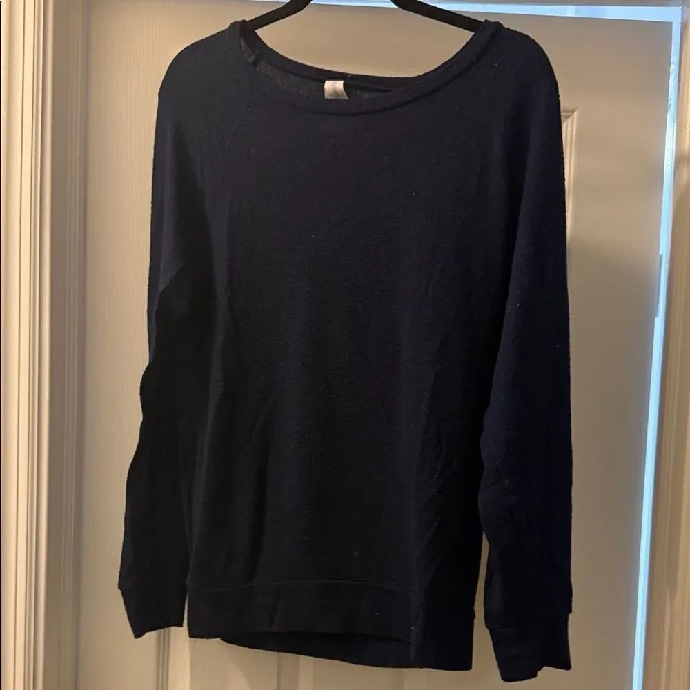 Navy Blue Women's Sweater Forver 21 Long Sleeve Size Large Pullover Thin Sweater